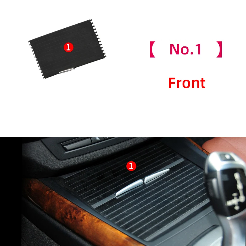 Car Center Console Cup Holder Cover Slide Roller Blinds Storage Box Zipper Sliding Cover For BMW X5 E70 X6 E71 E72 2007-2014