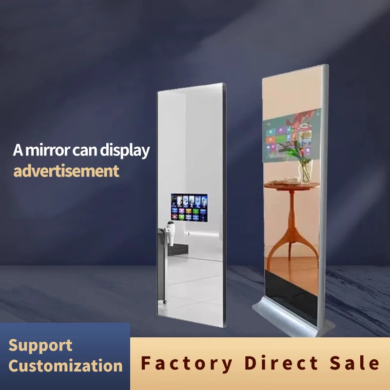 Cermin Penerangan Cerdas yang Dapat Disesuaikan dengan Lampu LED, Kamar Mandi, Hotel, Layar Iklan Cermin