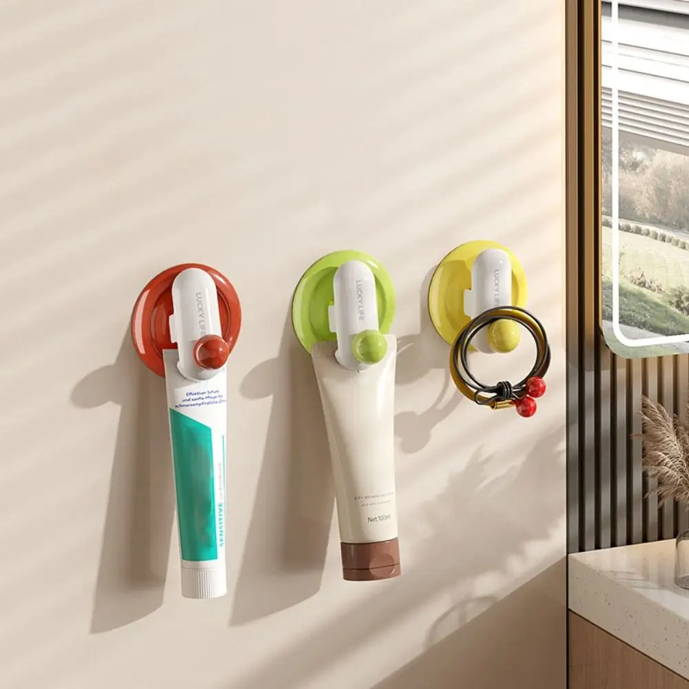 

5pcs Practical Punch Free Toothpaste Holder Waterproof Wall-mounted Clothing Hooks ABS Secure Storage Hook Bedroom