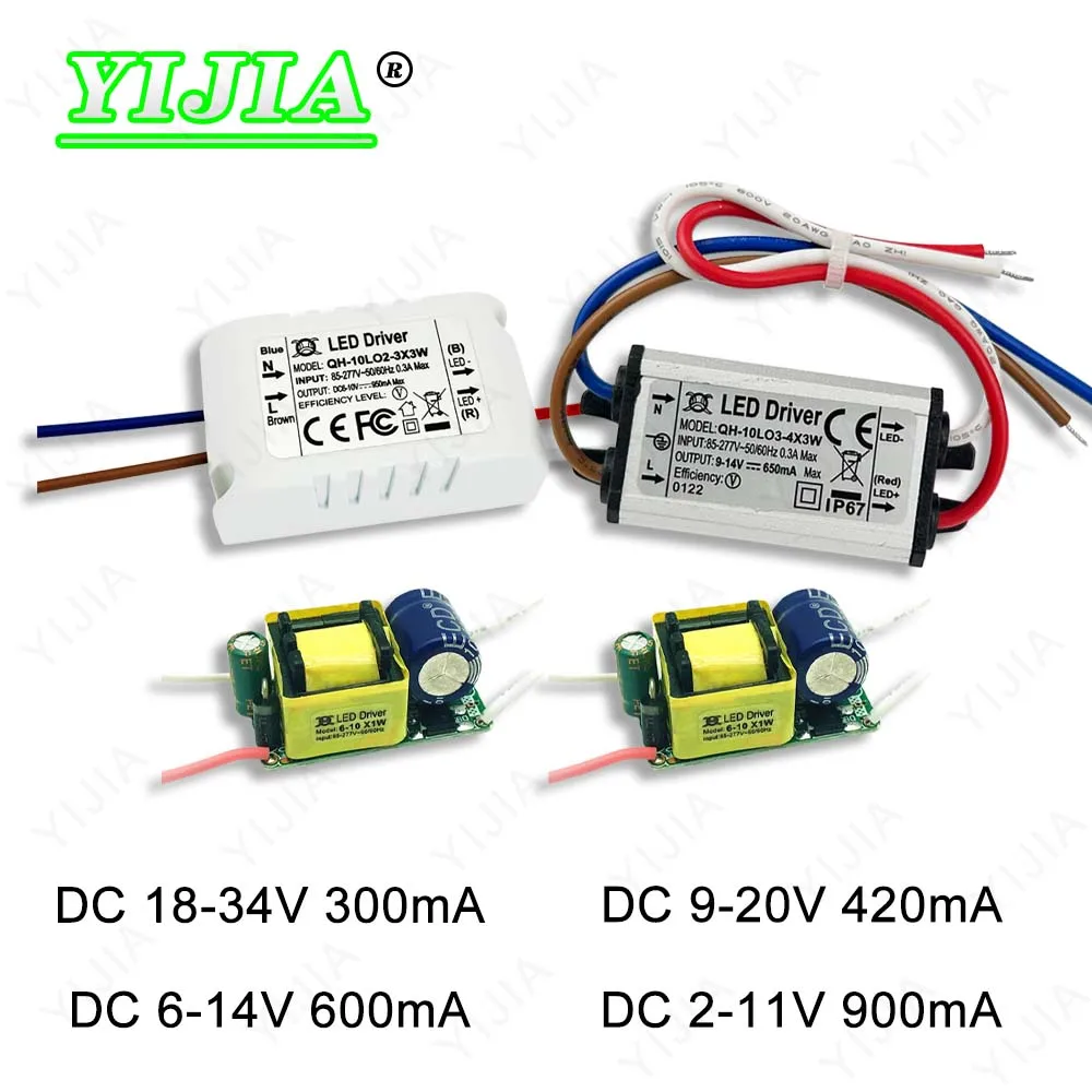 3W 5W 7W 8W 9W 10W LED Driver DC 2-11V 6-14V 9-20V 18-34V 900mA 600mA 420mA 300mA Lighting Transformers For 3-10W Power Supply
