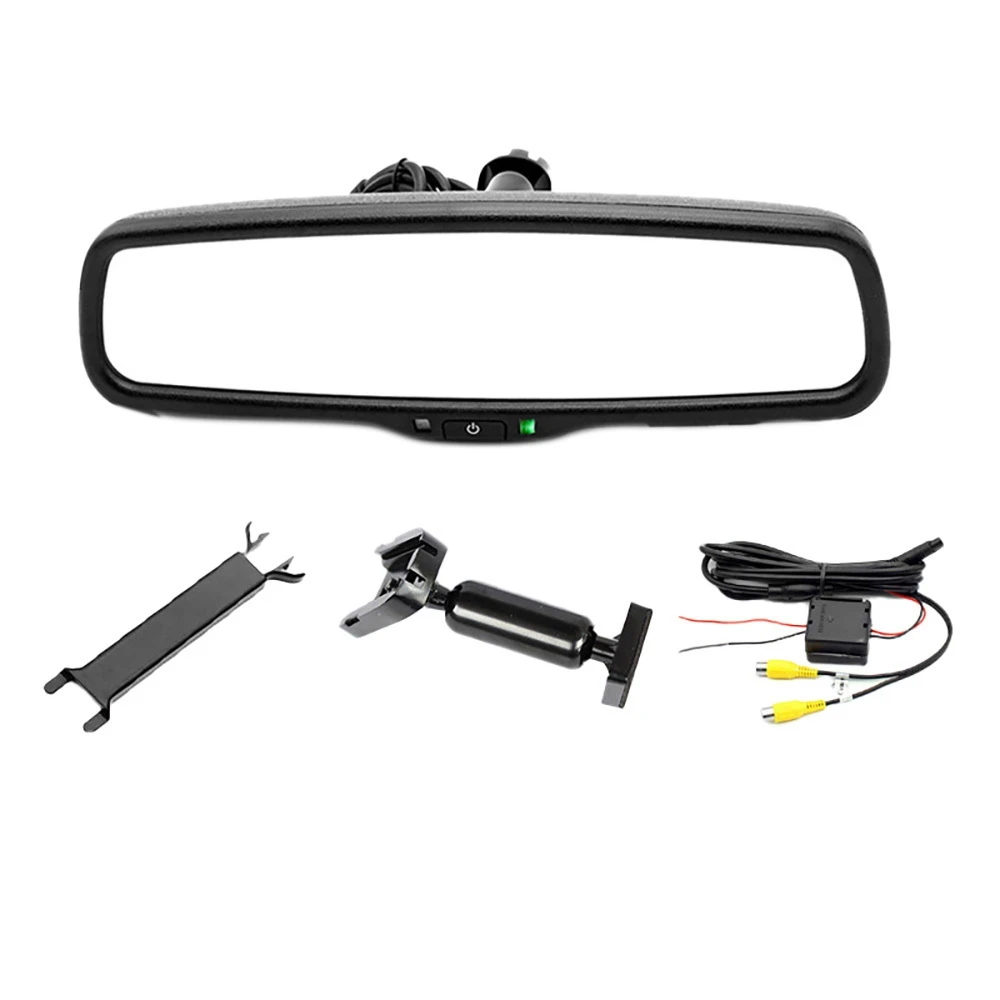 X46A_Car Tela AHD com escurecimento automático e espelho para câmera de painel de 4,3 polegadas com suporte