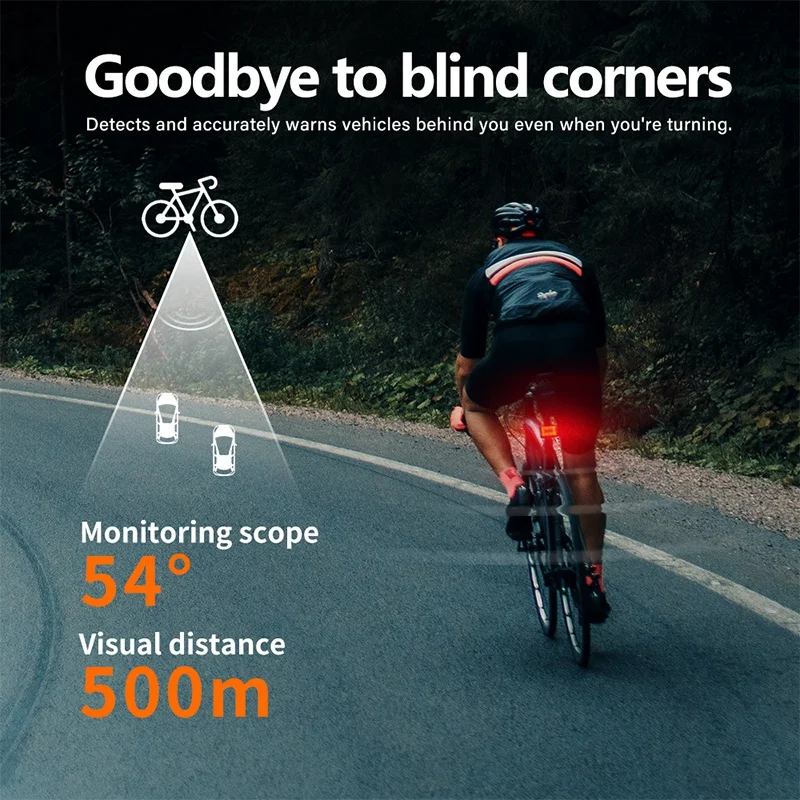 CYCLAMI bicicleta Radar inteligente luz trasera bicicleta inteligente lámpara de detección de freno trasero Ebike LED nueva luz trasera de ciclismo