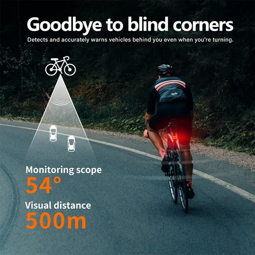Imagen 2 del producto CYCLAMI bicicleta Radar inteligente luz trasera bicicleta inteligente lámpara de detección de freno trasero Ebike LED nueva luz trasera de ciclismo