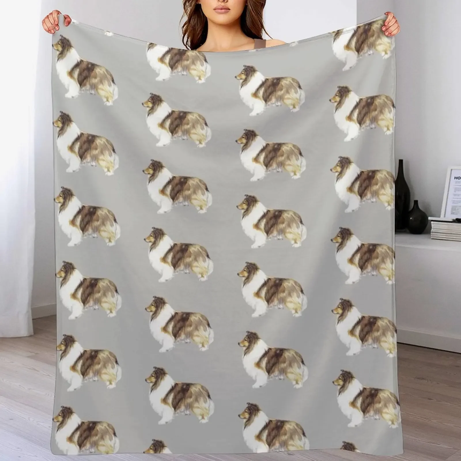 Shetland Sheepdog - Breed Show Stack Stand Throw Blanket Outdoor Soft Blanket for Picnic Beach Camping