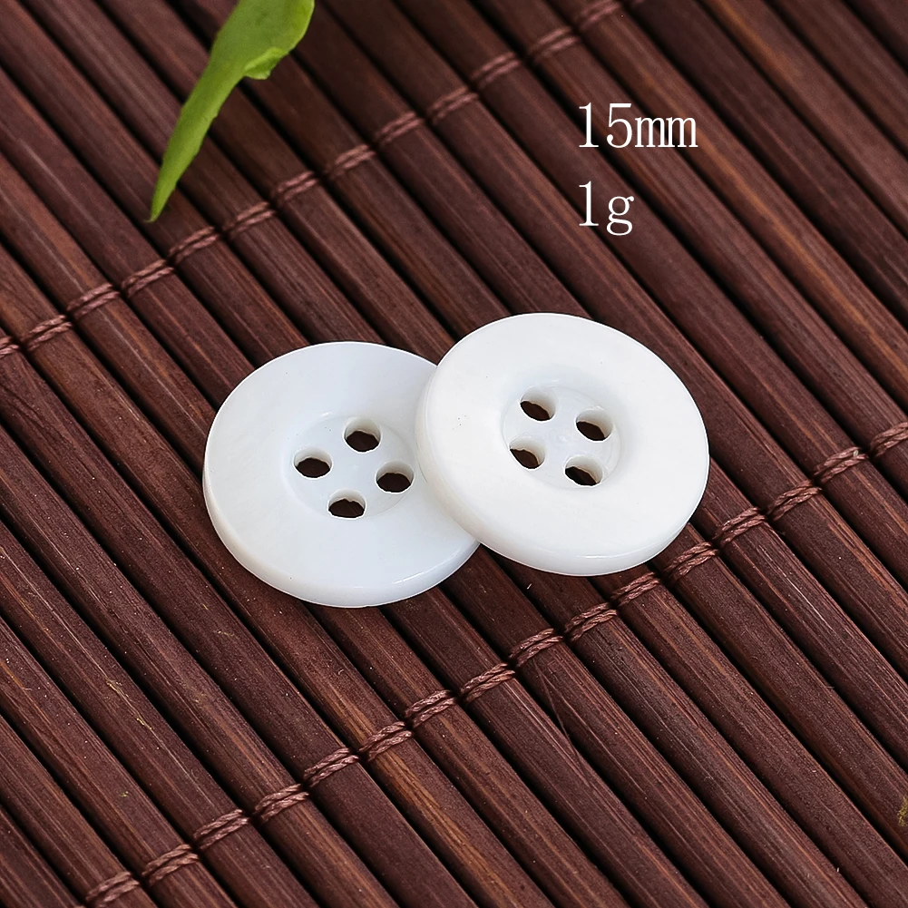 10PCS Natural Shell Buttons Round Mother of Pearl Buttons Embellishment Clothing Decor DIY Sewing Accessories Scrapbooking Craft