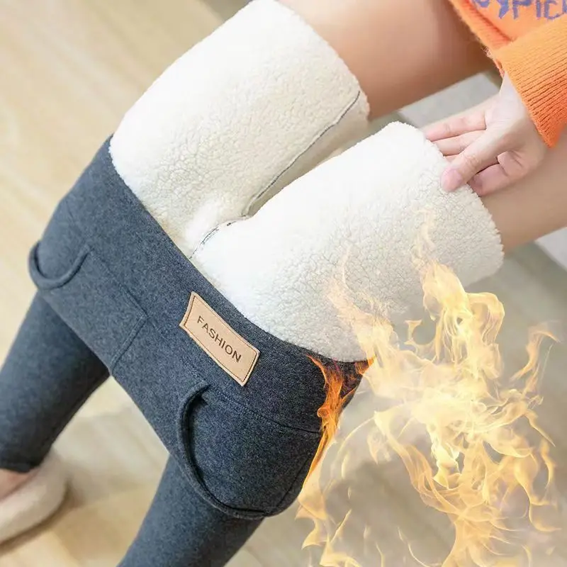 ผู้หญิงแบนด้านนอกสบายๆกางเกงผ้าฝ้ายกางเกงกางเกงฤดูหนาวเบาะสูงเอว Slim บางเสื้อผ้าสตรีกางเกงขายาว