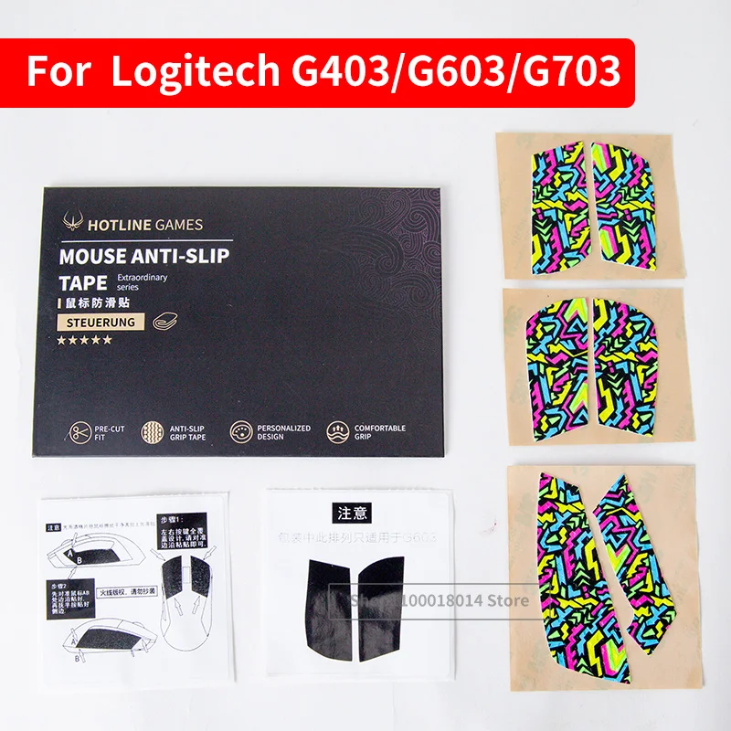 Hotline Games Mouse Grip Tape Mouse Side Tape Anti-Slip Mouse Feet untuk Logitech G403 G603 G703 Mouse Gaming Nirkabel