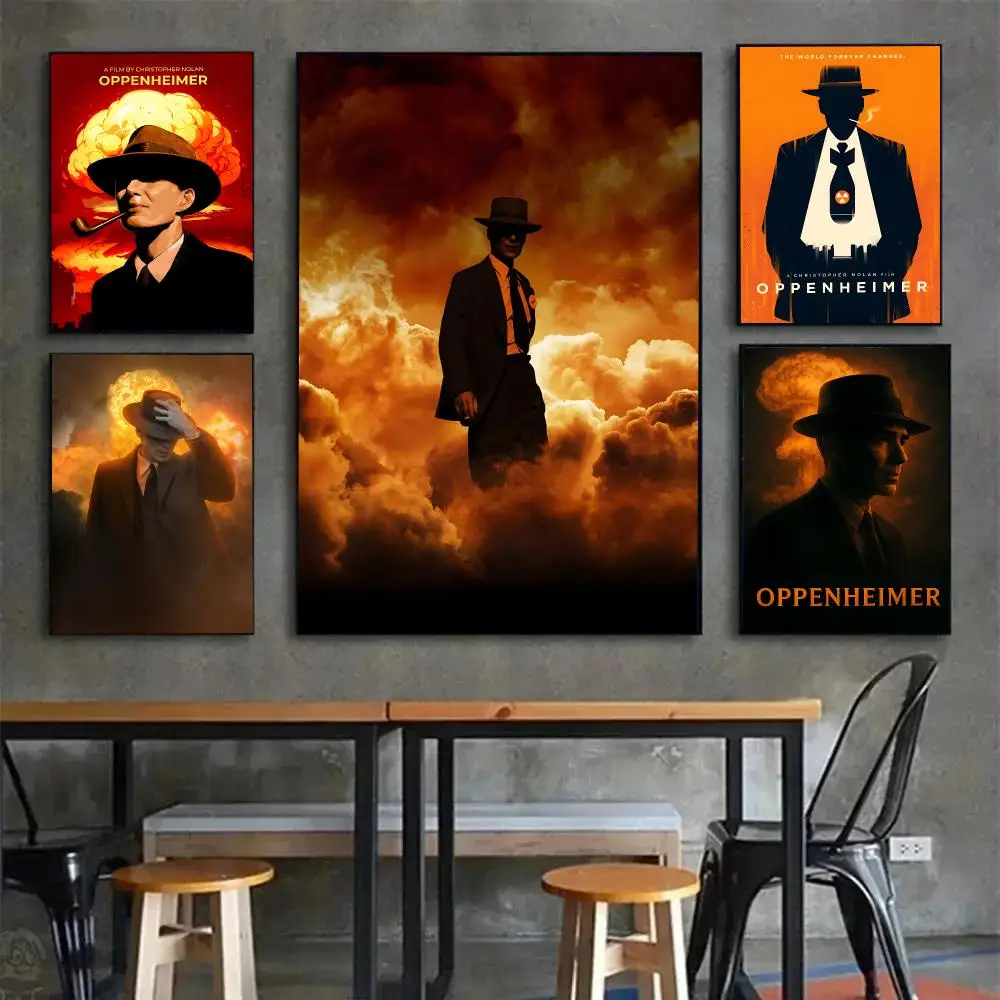 Movie Biography Oppenheimer Poster Painting Wall Art Mural for Living Room Home Decor and Gifts