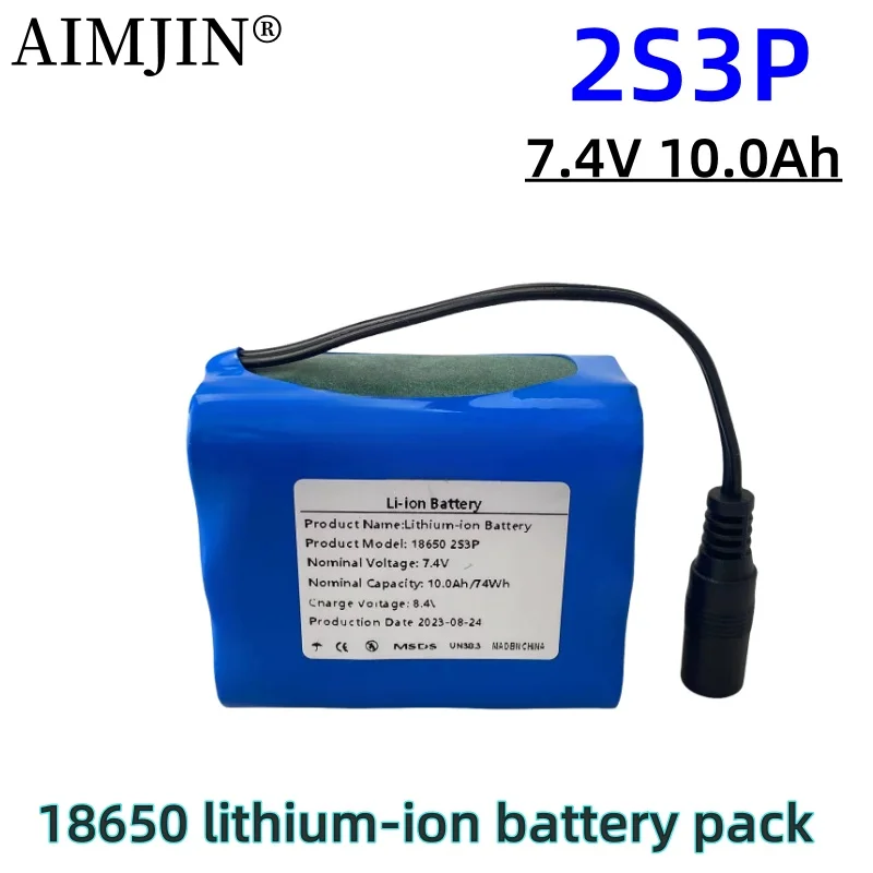 7.4V Lithium Ion Batterij 8.4V Oplaadbare 18650 Accu Voor Fiets Licht Koplamp Vissen Led Licht Bluetooth Speaker