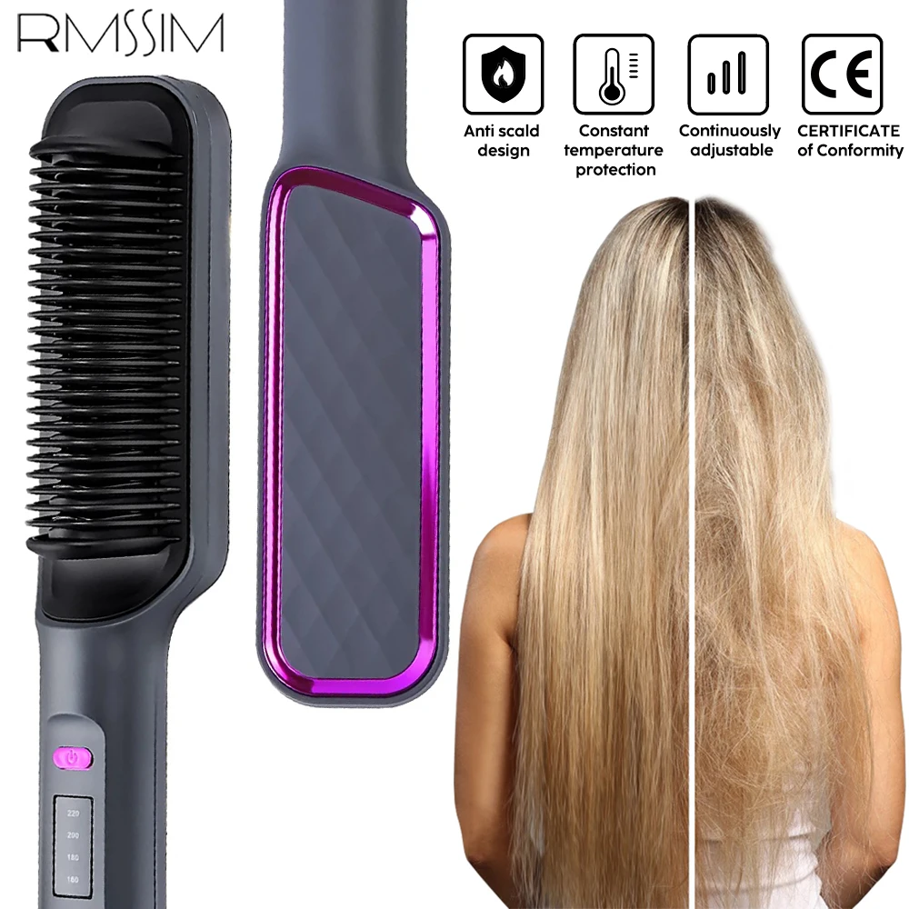 

Hair Straightener Men Beard Comb Tourmaline Ceramic Hair Curler Brush Hair Comb Straighteners Hair Brush Curling Hair Iron Styli