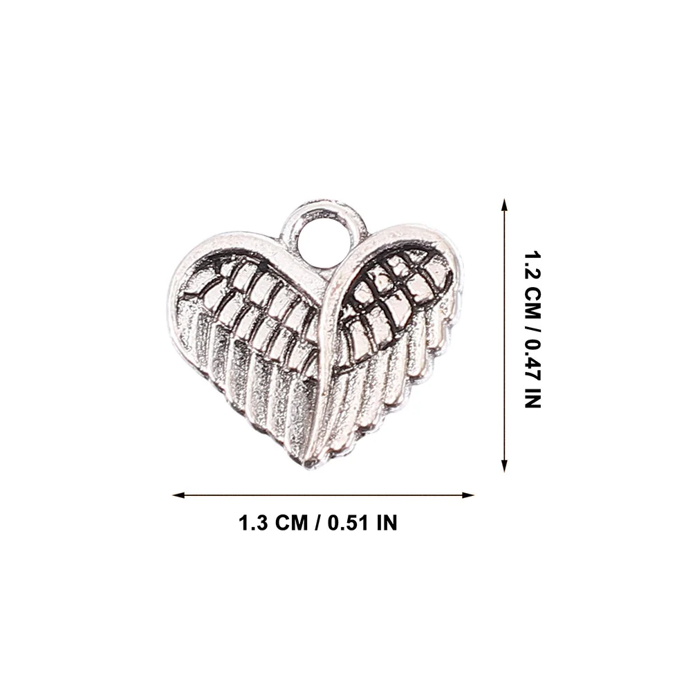 

50Pcs Love Protection Wings Pendant DIY Craft Supplies Durable Metal Charms for Necklaces Bracelets Friendship Jewelry