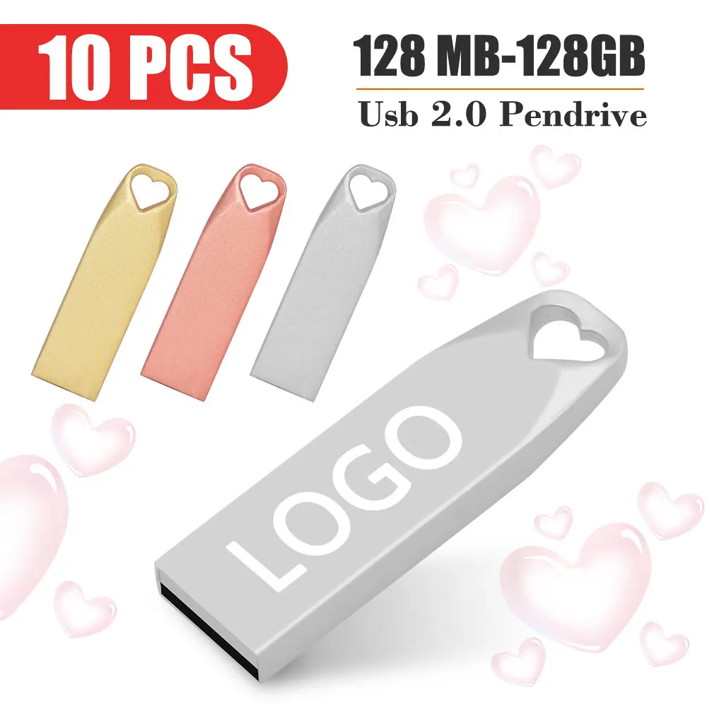 USB 2.0 플래시 드라이브, 고속 펜 드라이브, 16GB 메모리 스틱, 무료 커스텀 로고, 크리에이티브 선물 U 디스크, 64GB, 32GB, 10 개