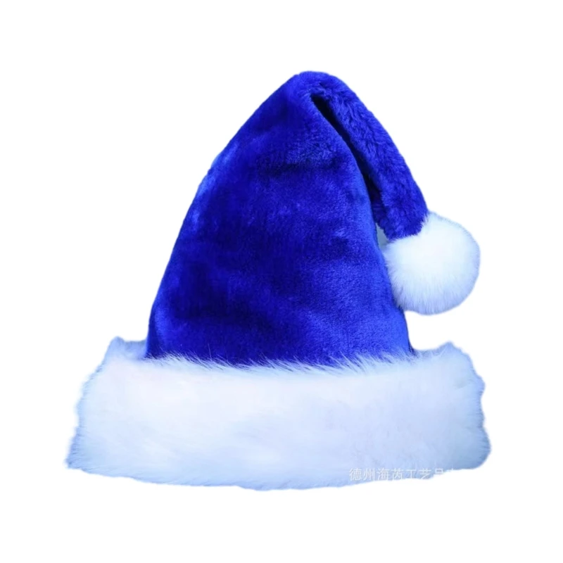 Christmas Santa Hat with Furry White Trim Multicolored Christmas Hat Supplies