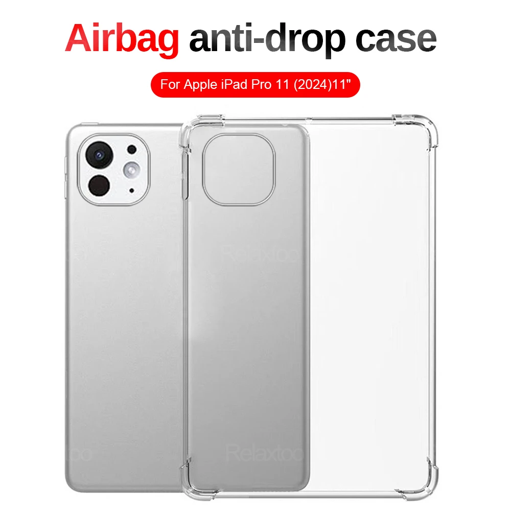 

For Apple iPad Pro 11 (2024) Case Transparent Airbag Anti-Fall TPU Soft Cover On iPadpro11 i Pad Pro11 7th A2926 iPadpro2024 11"