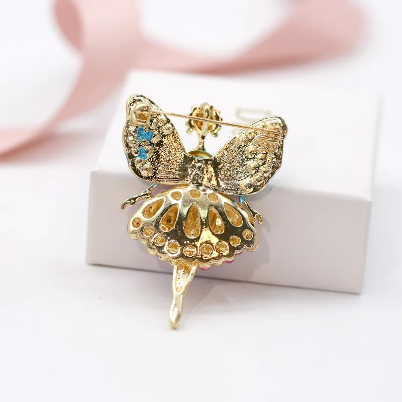 Versión coreana de creativo lindo aleación diamante Ángel chica broche pin mujer suéter chaqueta con accesorios venta directa de fábrica