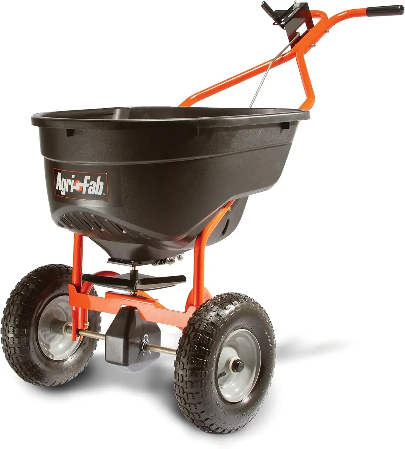 

Walk Behind Broadcast Spreader Seed Fertilizer Salt Ice Melt Flow Control