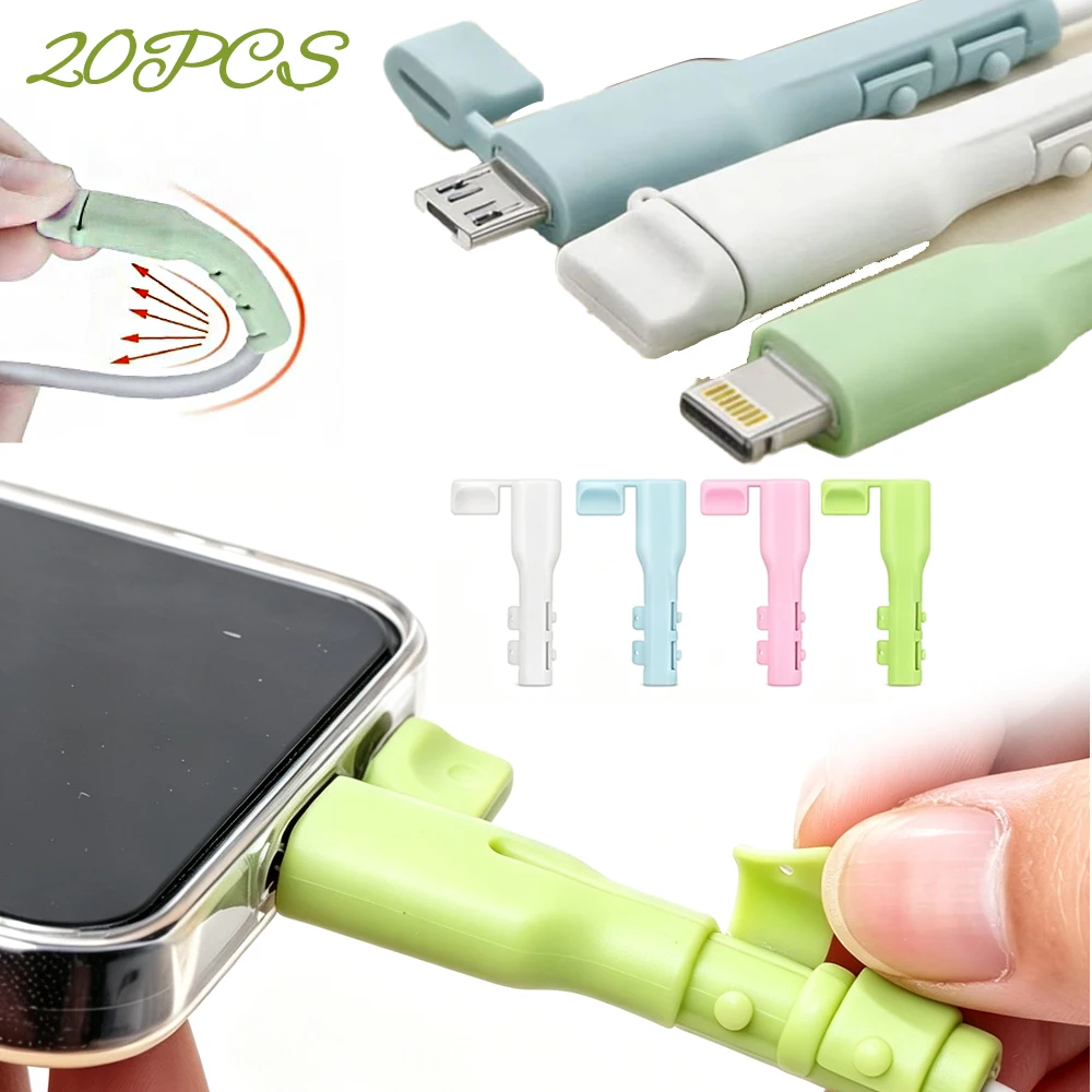 1-20pc Silicone Charging Cable Protector USB Type C Anti-break Protective Sleeve Universal Phone Pad Data Cable Protective Case