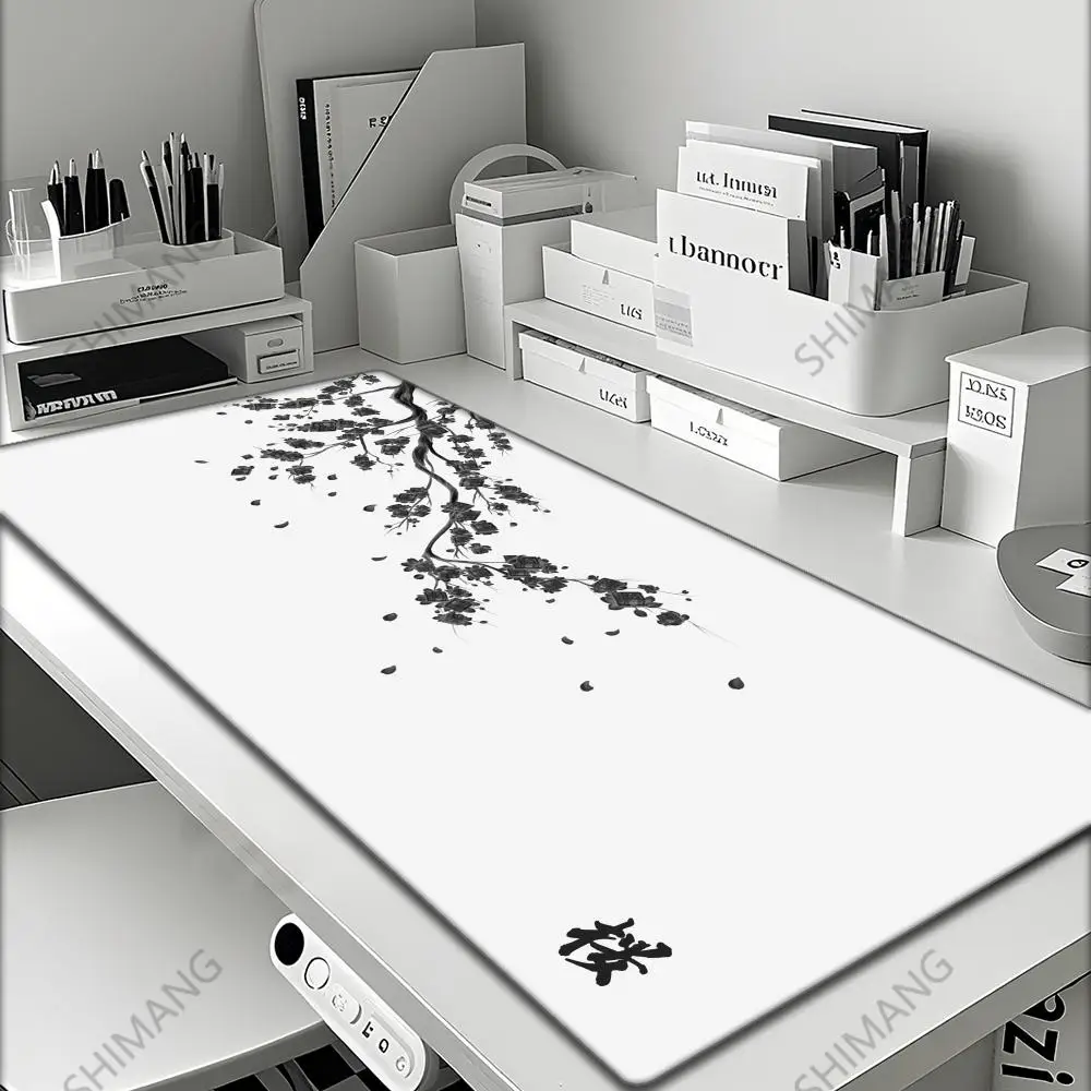 

Japan Cherry Blossom Mouse Pad Gray Laptops Gaming Deskmat Sakura Mousepad Anime Office Carpet Gamer Keyboard Computer Desks