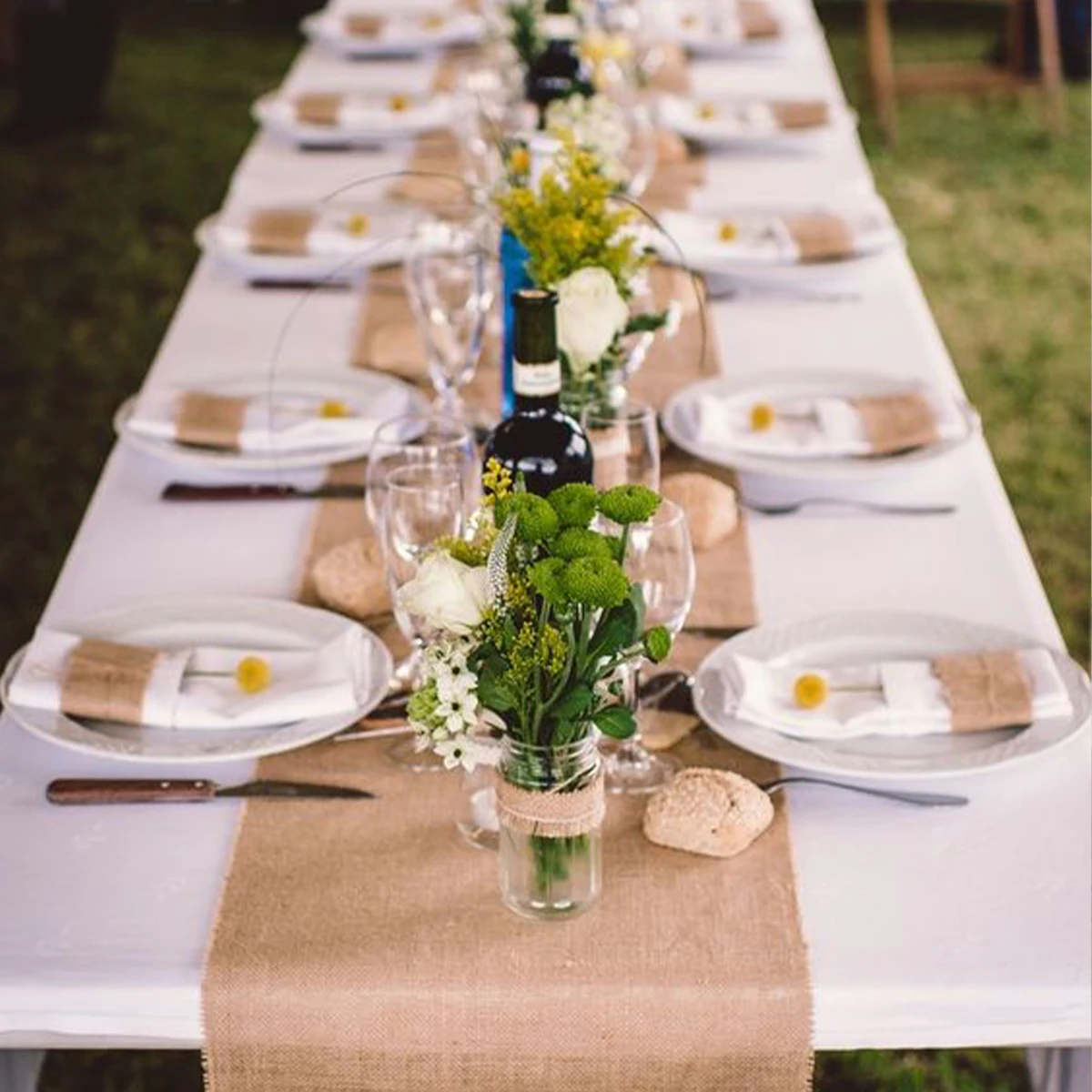 Burlap Hessian Table Runner Vi - đánh giá và giá Wedding Ceremony Supply