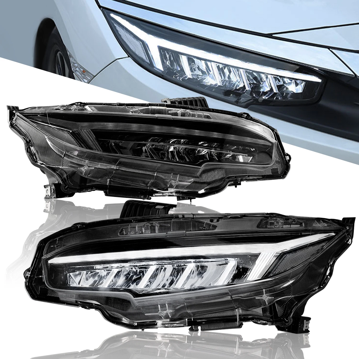 

Archaic full led headlights for Civic sedan&hatchback 2016-2020 PLUG & PLAY DRL front lamp w/sequential turning signal