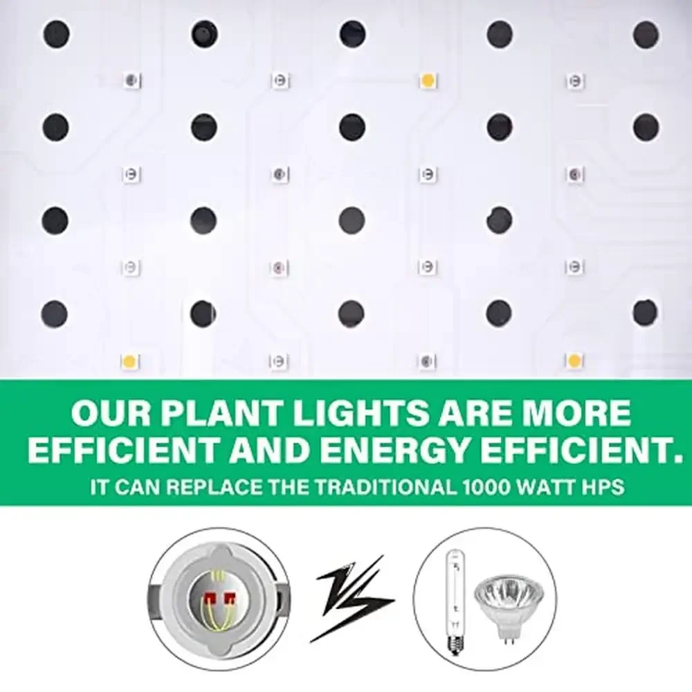 1000W Full Spectrum LED Grow Light Hydroponic Indoor Plant Growing Lamp Veg Flower Herb Efficient and Energy-saving Easy