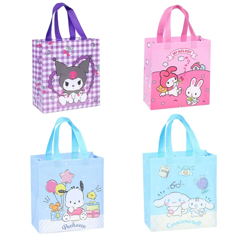 Kawaii Sanrio Cinnamoroll Melodie Kuromi Pochacco Non Woven Boodschappentas Schattige Cartoon Herbruikbare Draagbare Draagbare Kids Cadeauzakjes