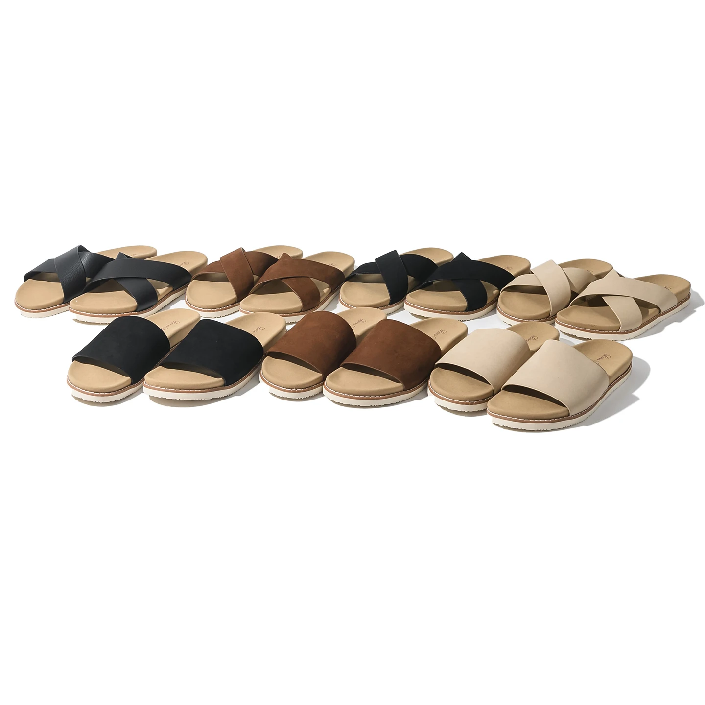 Top Layer Cowhide Men's Slippers Cross Design Ultra Comfortable Soft Bottom Waterproof Summer Casual Shoes Fashionable Retro