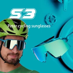 Gafas de sol de ciclismo S3 para hombre y mujer, lentes de velocidad para bicicleta de montaña y carretera, gafas de pesca para montar en bicicleta al aire libre