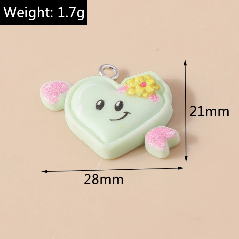 Leslie Gemischte 20-teilige Harz-Anhänger in Pink, Rot und Blau für Ohrringe, Halsketten, Blumen- und Herzanhänger, DIY-Schmuckzubehör im Großhandel – Detail 12