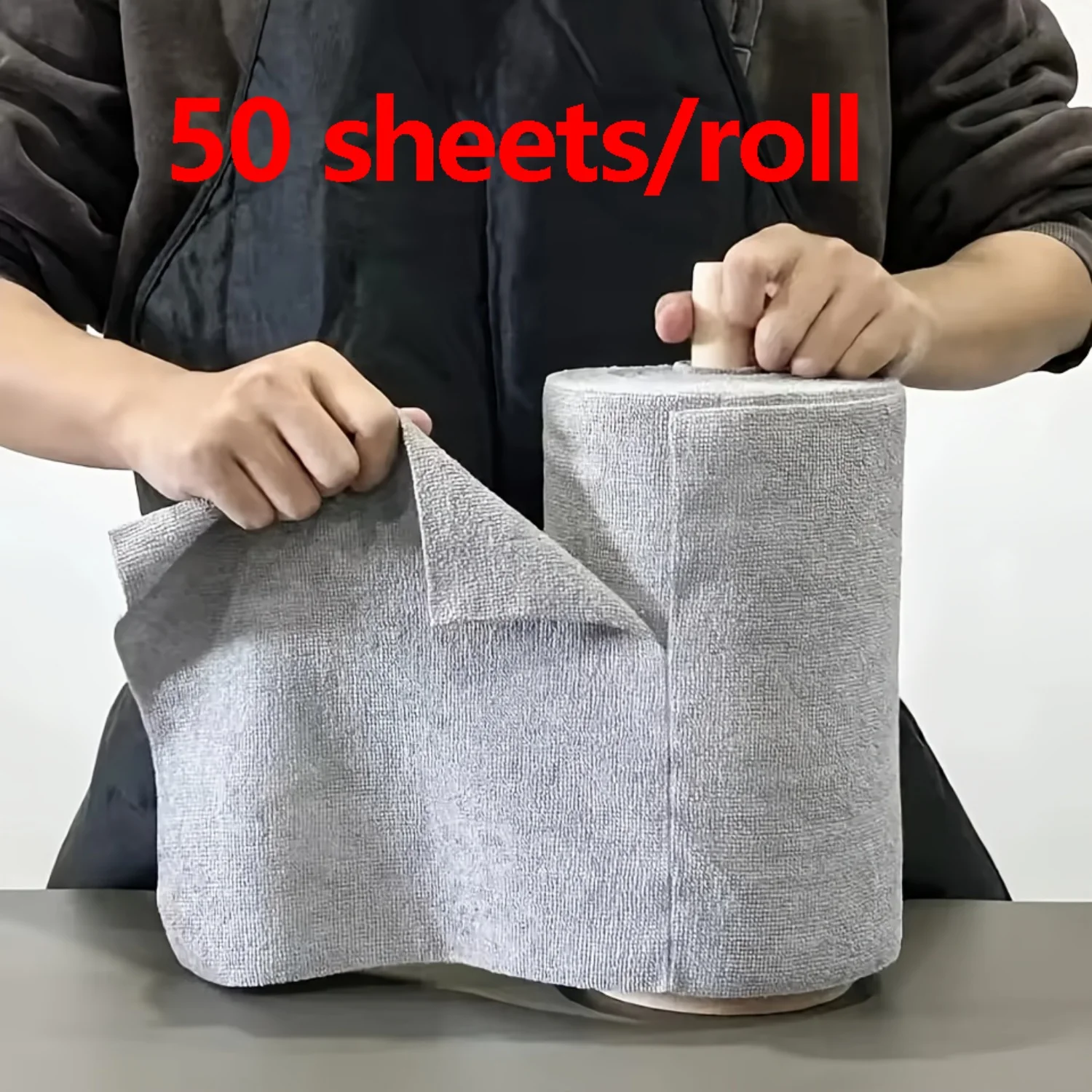 50 Sheets/Roll Microfiber Dishcloth Reusable Double Sided Kitchen Cleaning Cloth for Dishes Utensils Glass Kitchen Accessory