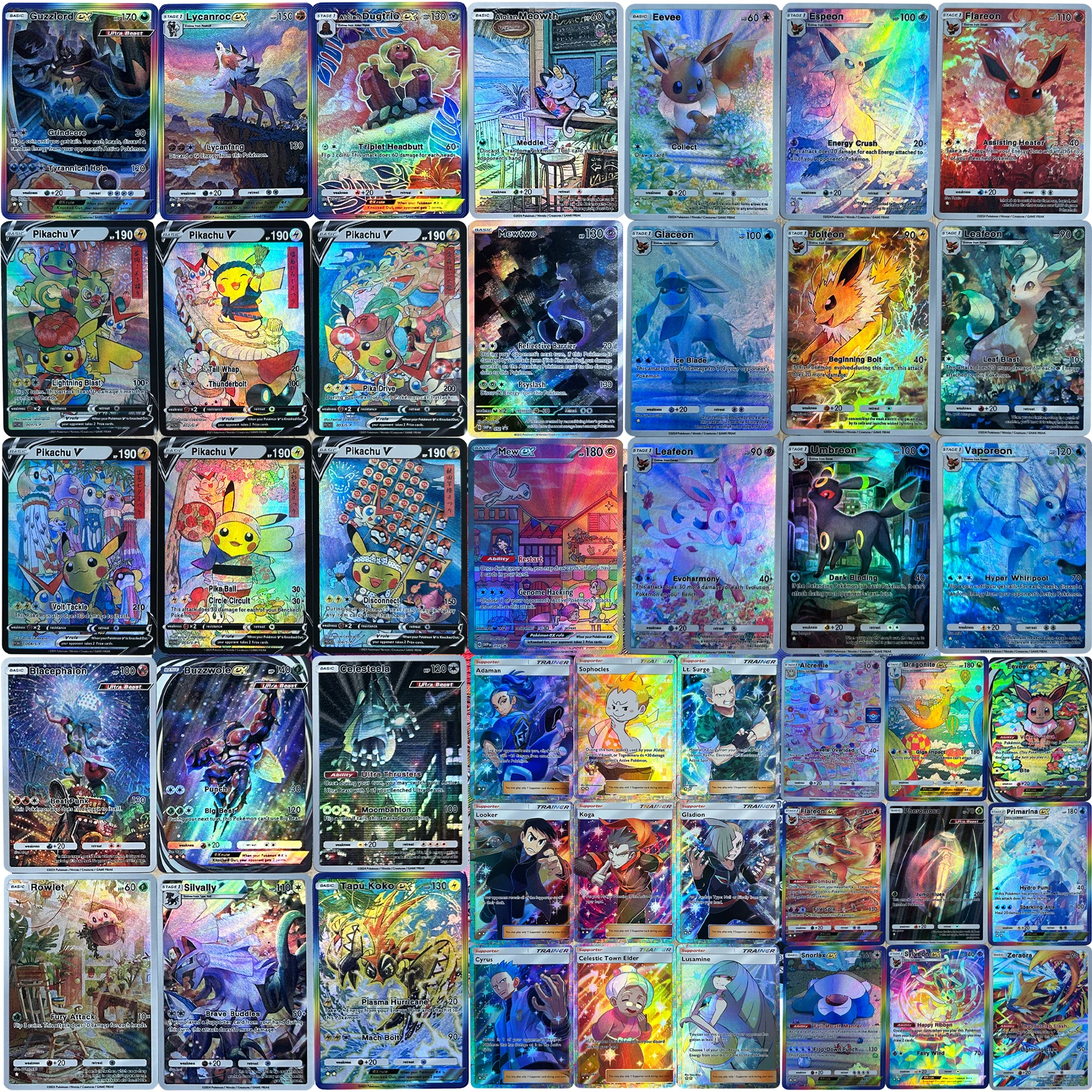 

Diy 9Pcs/set PTCG English POCKET Series Eevee Umbreon Mewtwo Trainer Texture Flash Card Classic Game Anime Collection Cards Toy