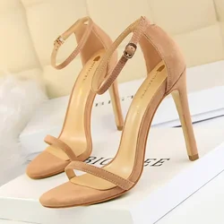 Women's High Heels Fashion Womens Sandals Summer Stiletto Suede Women High Heels 2024 8cm11cm High Women's Shoes Heeled Sandals