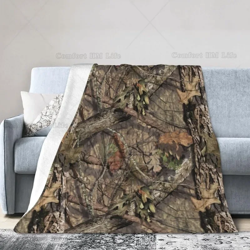 Camo Hunting Camouflage Forest Throw Blanket Super Soft Warm Bed Blankets for Couch Sofa Office Car Cozy Flannel Plush Blanket