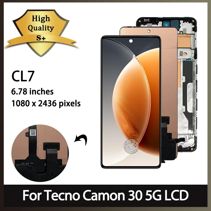 display-lcd-premium-cl7-cl7k-per-tecno-camon-30-5g-schermo-touch-con-digitalizzatore-e-cornice