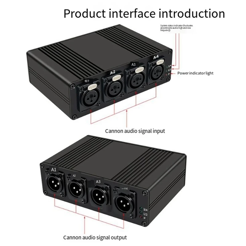 4 Channels XLR Audio Fiber Optical Extender Via SC Fiber Optical Up To 20Km XLR Balanced Extender Audio