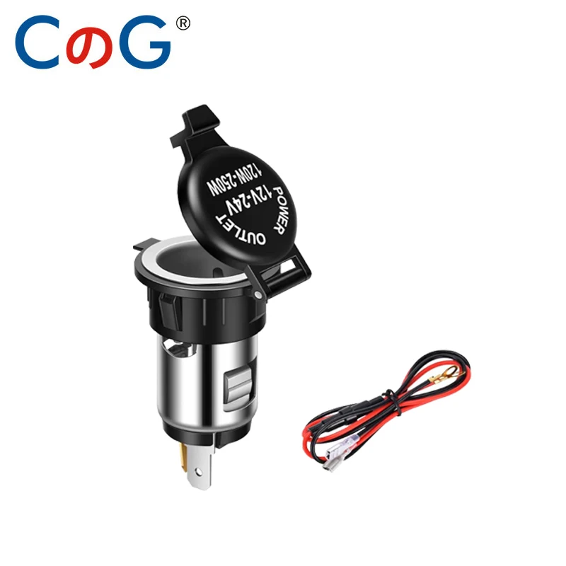 1 pz DC12V-24V 120W-250W presa accendisigari impermeabile e un filo con fusibile In linea 10A presa accendisigari per auto automobilistica