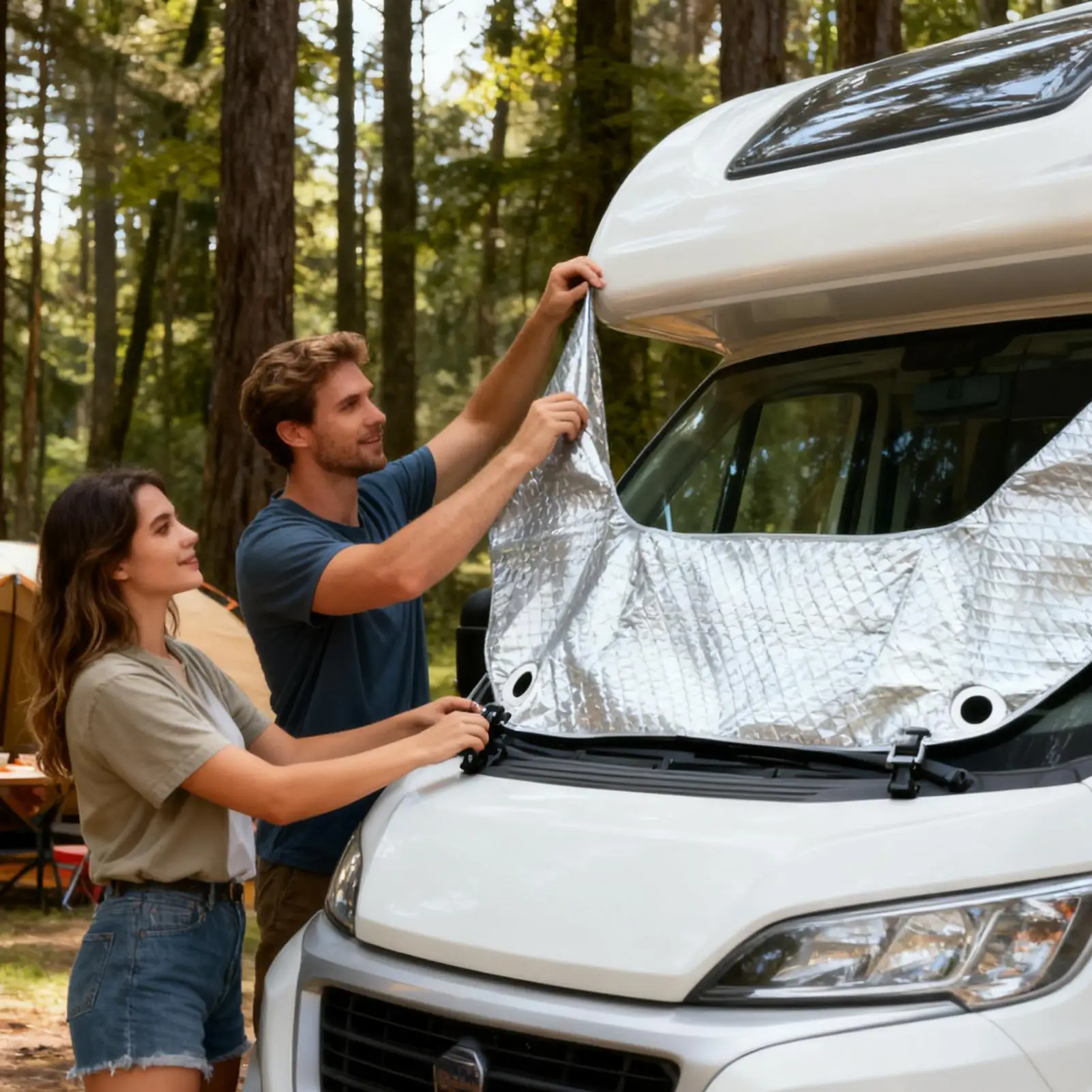 RV Front Window Shade Foldable Waterproof Protector Shield UV Protection RV Windshield Sunshade universal RV Accessories