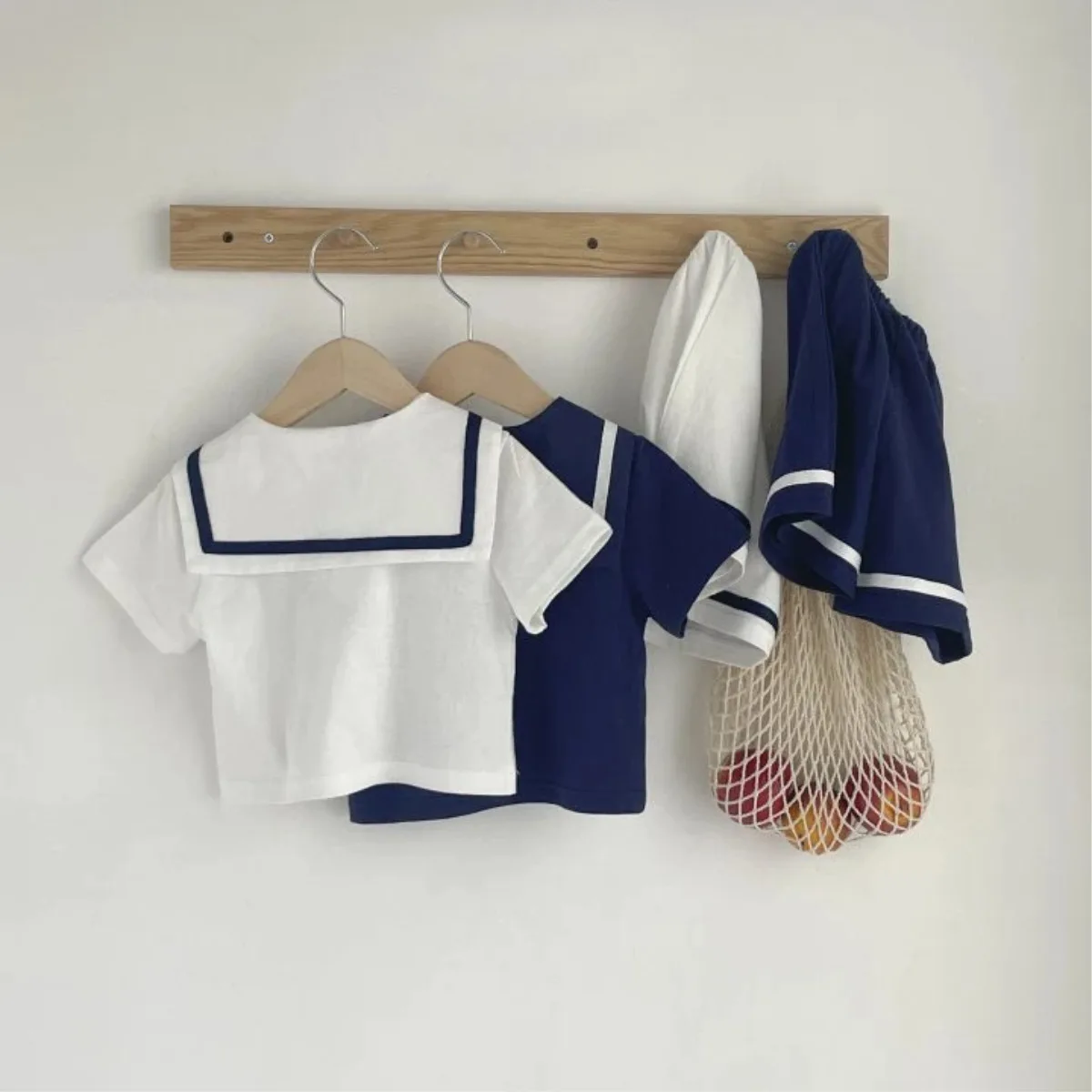 2025 Summer New Baby Girl College Style Clothes Set Infant Short Sleeve Navy Collar Tops + Shorts 2pcs Suit Toddler Girl Outfits
