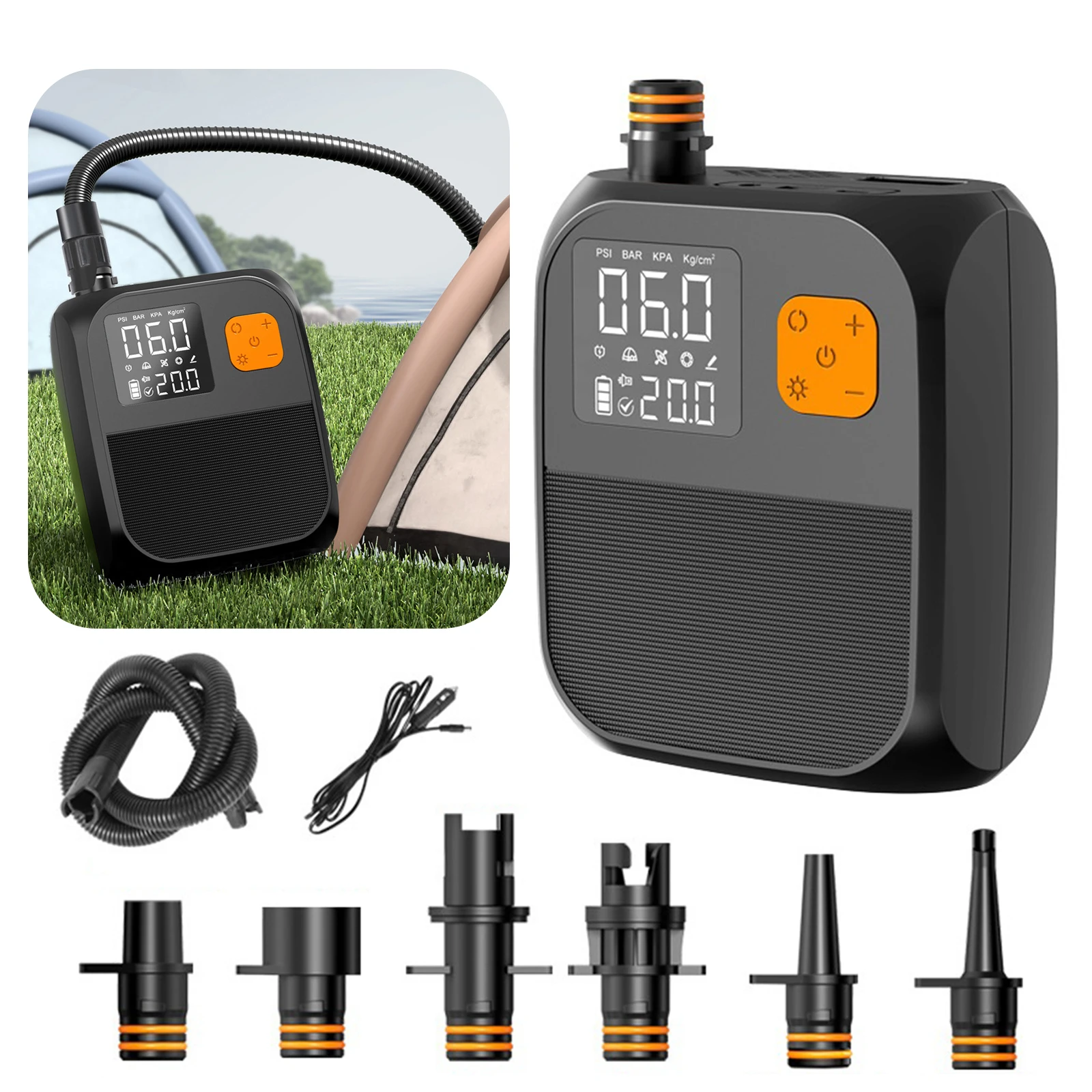 

Electric Paddle Board Pump 25PSI SUP Pump Portable Electric Pump for Inflatable Stand Up Paddle Board Kayaks Boats