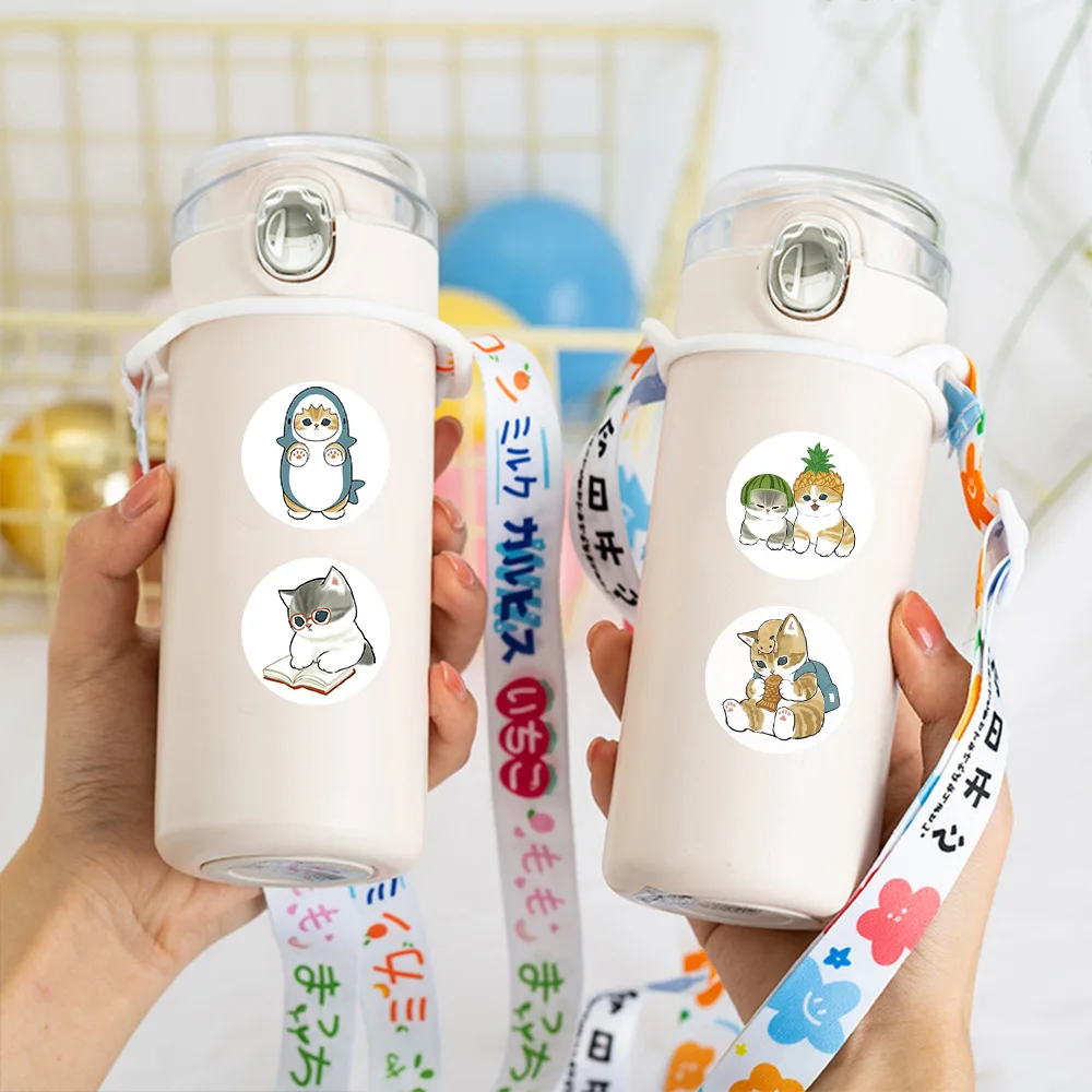 50-500 stks Cartoon Leuke Kat Dieren Stickers Kids Decoratie Beloning DIY Stickers Plakboek Skateboard Afdichting Label Briefpapier