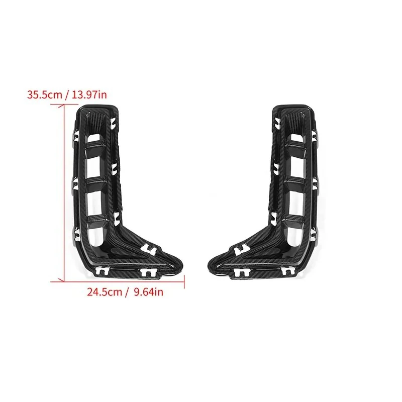 Suitable for BMW X5 G05 LCI 2023-IN MP Type Air Inlet and Outlet Frame Decoration Dry Carbon Fiber Front Bumper Side Vent