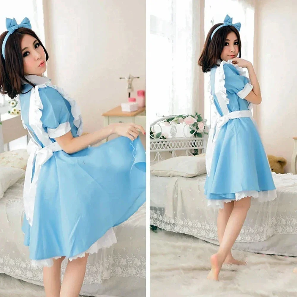 Disfraz de Cosplay, vestido de Lolita, delantal de sirvienta, fantasía, disfraces de carnaval y Halloween para mujer, fiesta de disfraces, Alicia en el país de las maravillas
