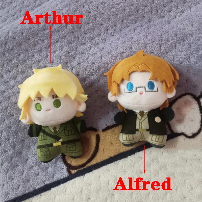 Cute 10cm Axis Anime Powers Character Hetalia F Jones Alfred and Kirkland Arthur Plush Toys Keychain Plushie Doll Bag Pendant