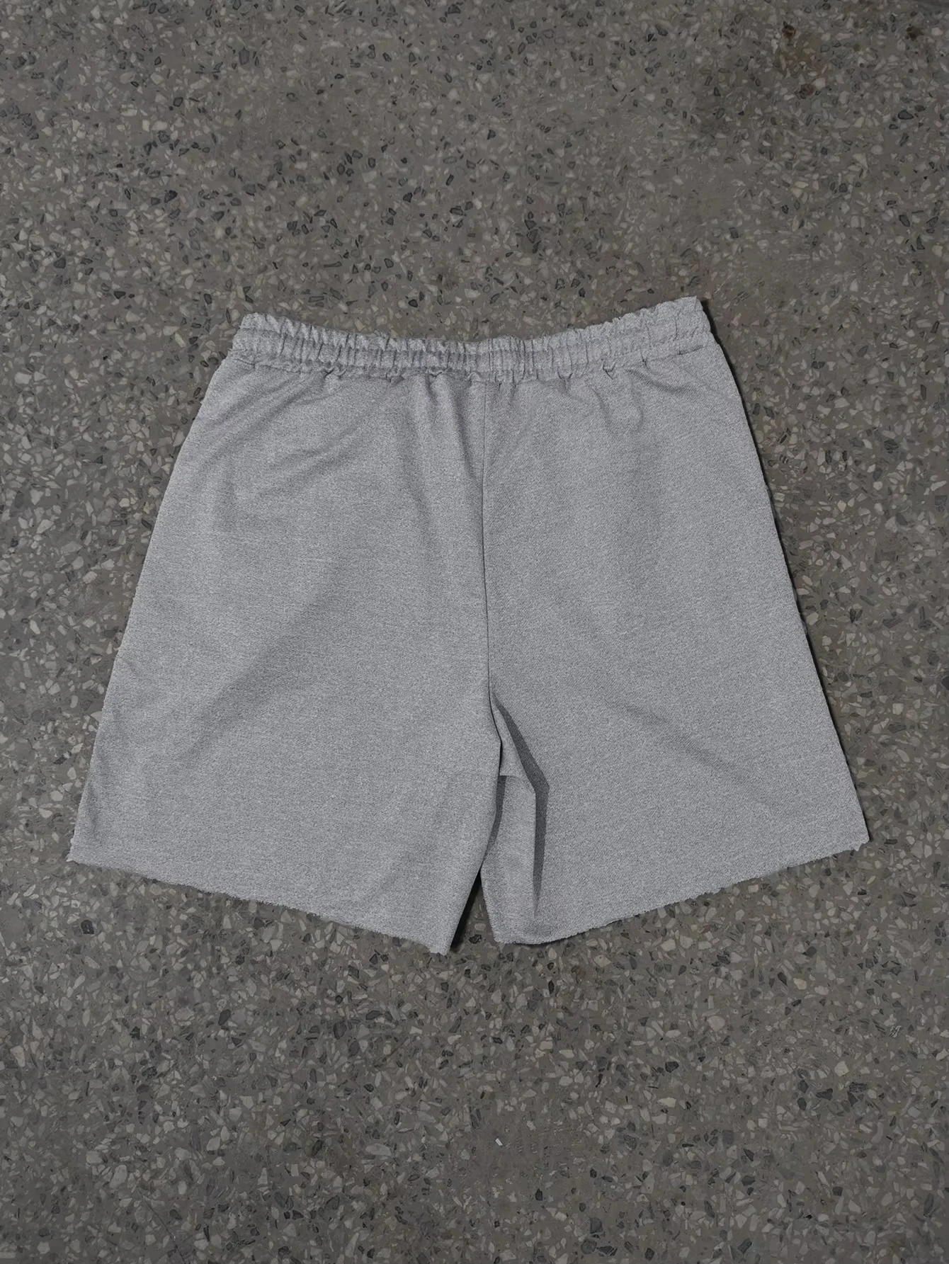 2026 Summer Men’s Kids Regular Fit Grey NY Gothic Print Shorts - Raw Hem Drawstring Casual Wear