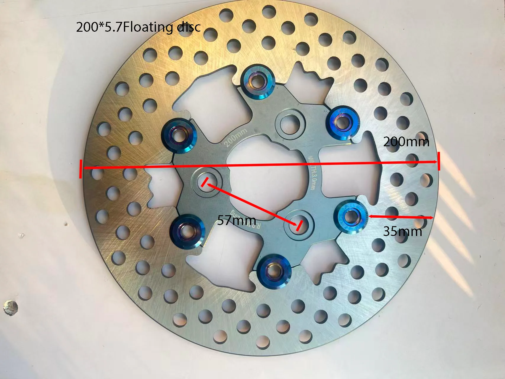 200mm floating brake disc 5.7mm hole spacing motorcycle universal porous heat dissipation disc brake disc