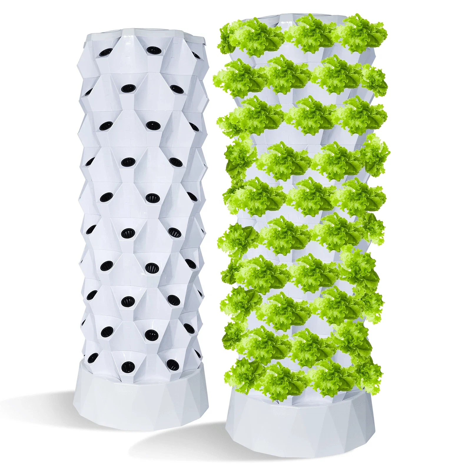

Indoor/Outdoor Large Hydroponic Home Grow Kit 10 Layers 80 Pots Vertical Garden Tower System High Output Food Grade ABS Plastic