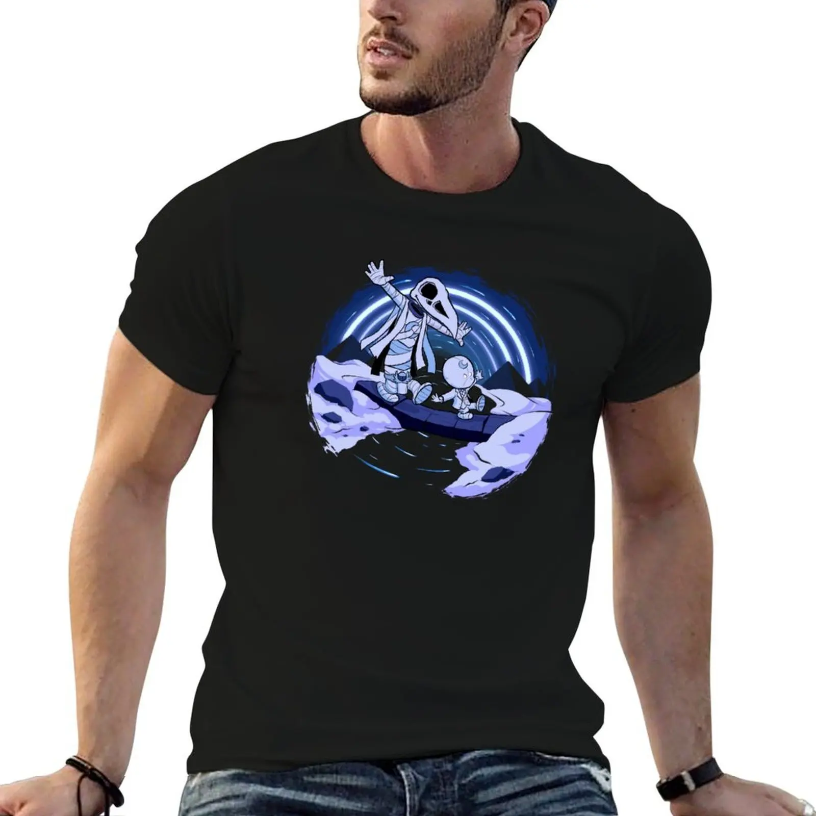 

Steven and Khonshu T-Shirt man t shirts for men t shirt custom print anime t shirts for man T-Shirt