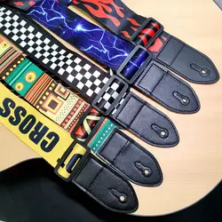 Fashion Retro Ethnic Style Guitar Strap Adjustable Leather Strap for Folk Guitar Electric Guitar Bass Ukulele Guitar Accessories