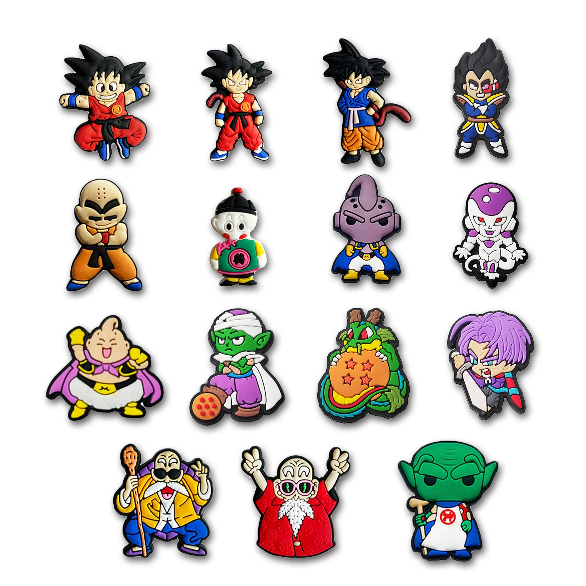 1pcs Cute Dragon Ball Anime Shoes Charms Goku Cartoon Shoe Accessories PVC Decorations for Sandals, Perfect Gift for Anime Fans