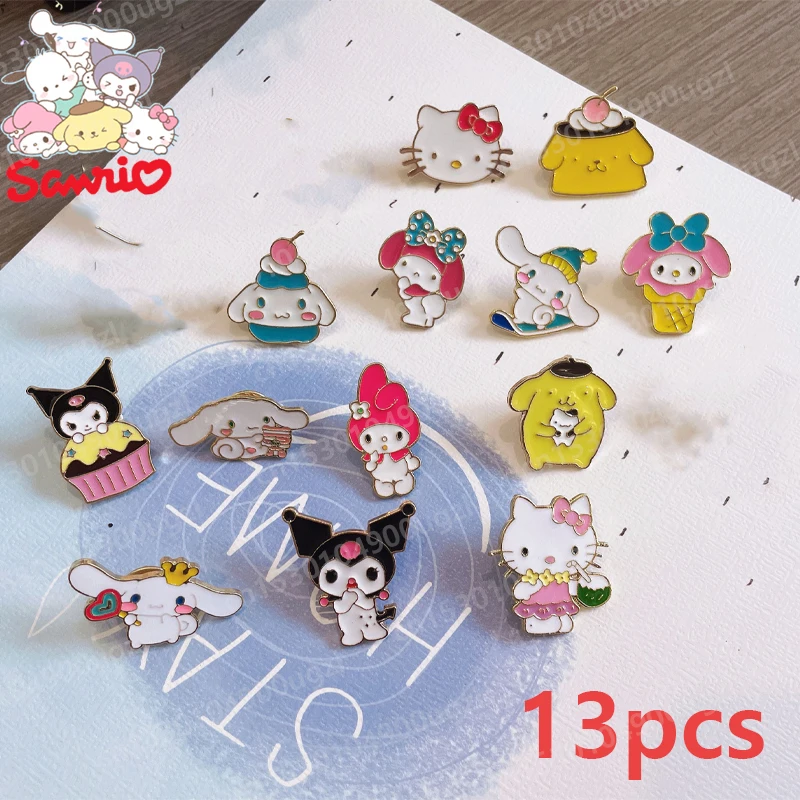 

Cartoon Sanrio Series Metal Brooch Delicate Cinnamoroll Kuromi Lapel Enamel Pins Decorative Clothing Badge Jewelry Accessories